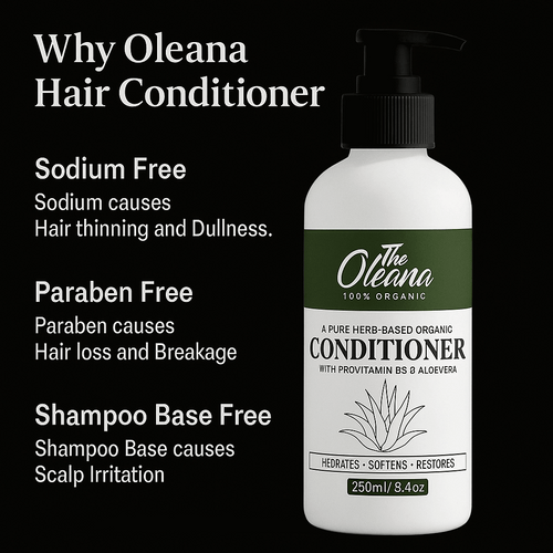Oleana Organic Hair Conditioner | Keratin + Herbal Nourishment for Smooth, Straight Hair